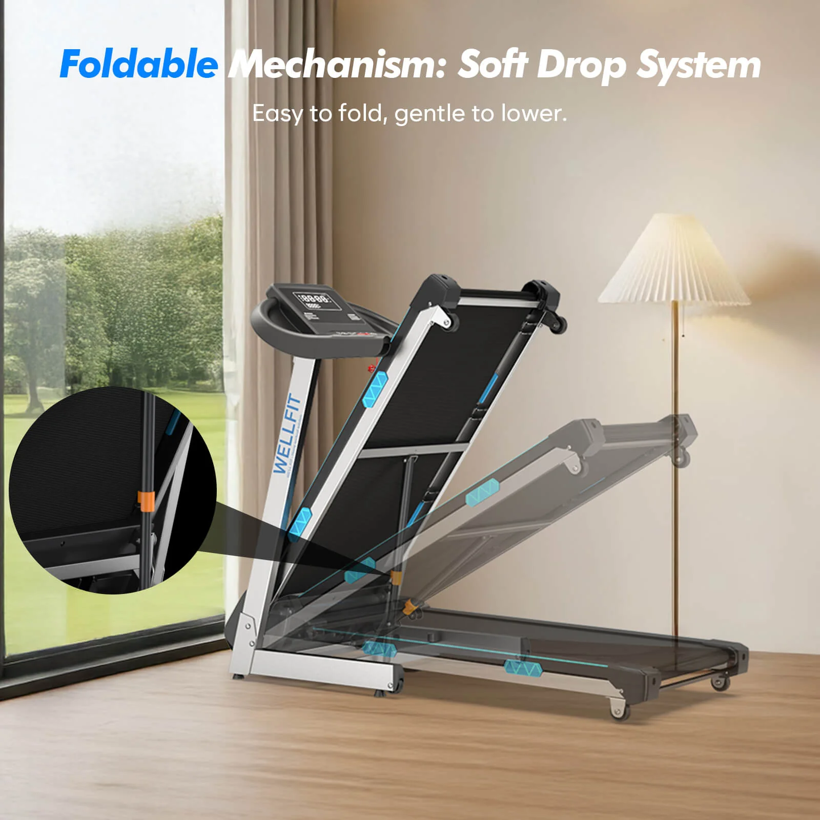 TM007 Foldable Treadmill 15% Auto Incline 18*43" Running Area - Image 10