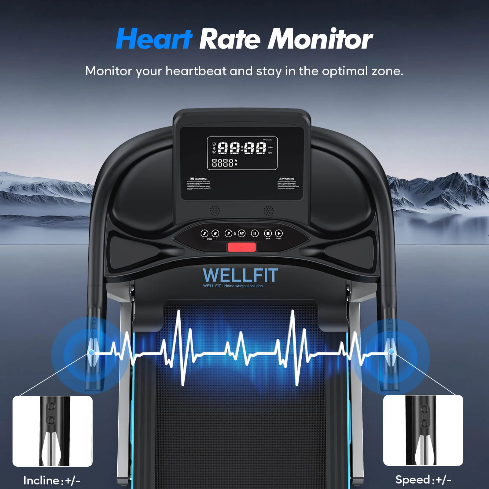 TM007 Foldable Treadmill 15% Auto Incline 18*43" Running Area - Image 12