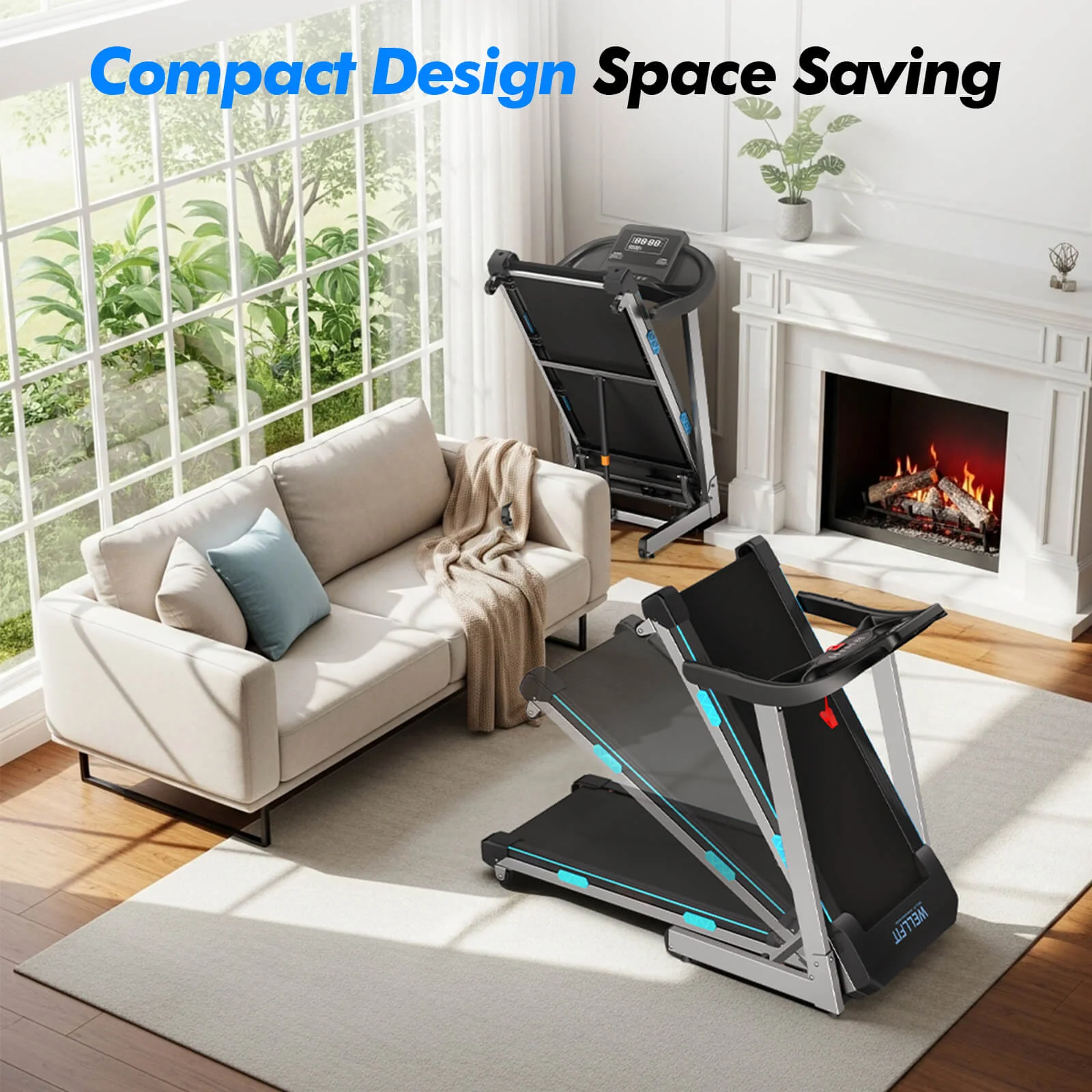 TM007 Foldable Treadmill 15% Auto Incline 18*43" Running Area - Image 16