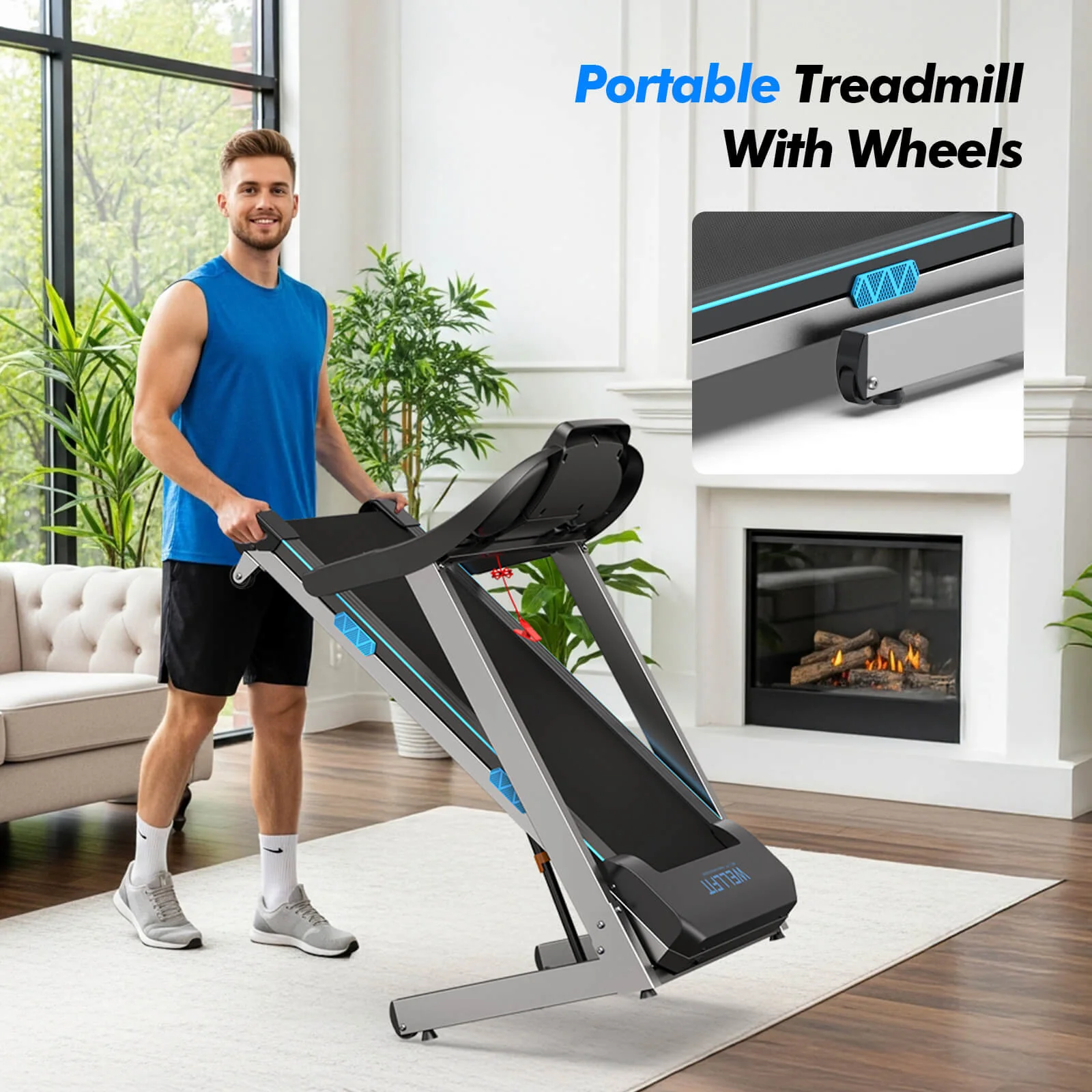 TM007 Foldable Treadmill 15% Auto Incline 18*43" Running Area - Image 17
