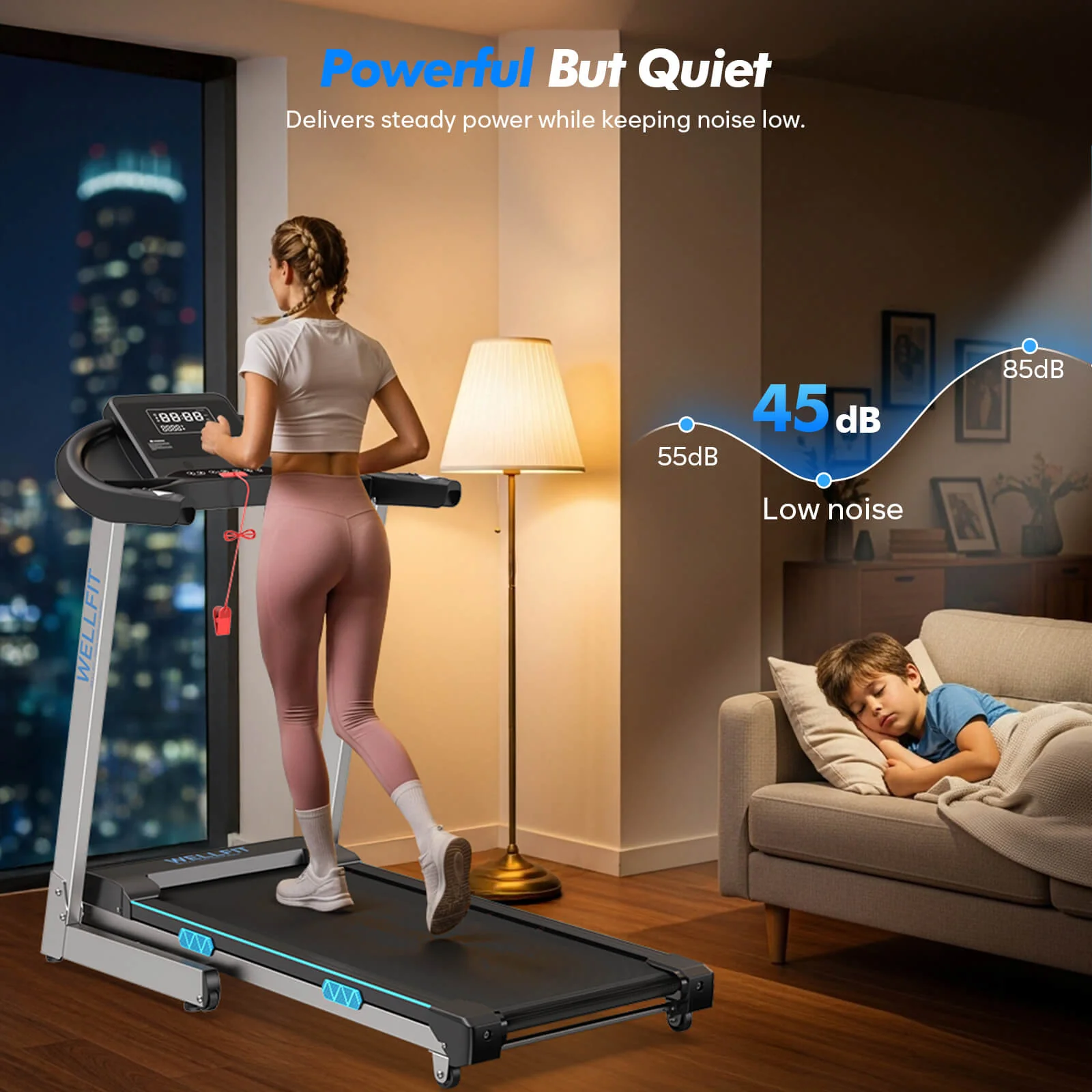 TM007 Foldable Treadmill 15% Auto Incline 18*43" Running Area - Image 19