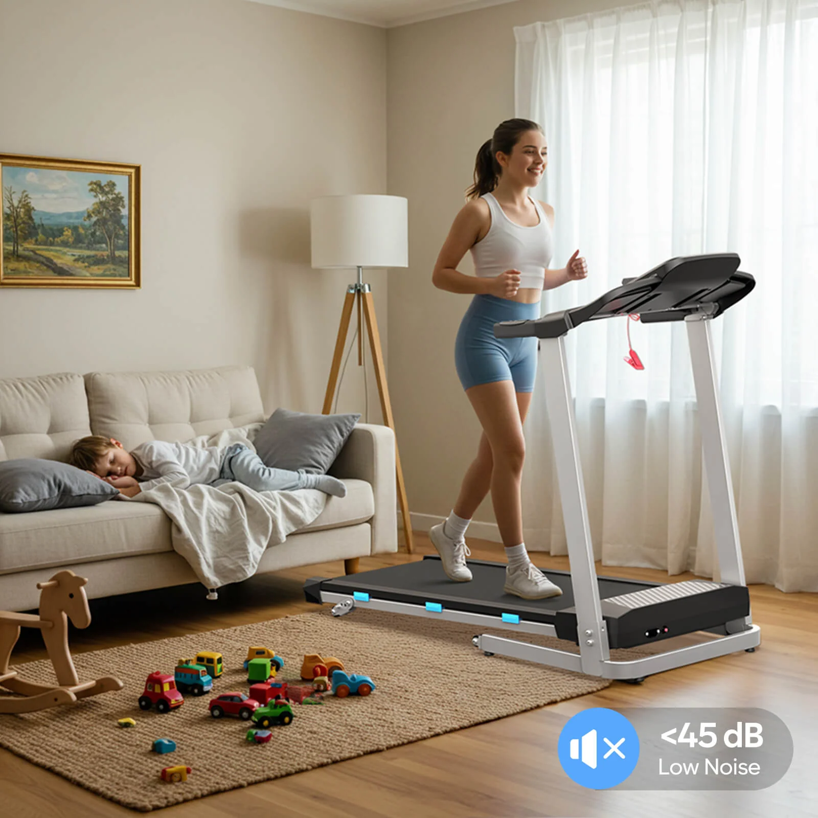 TM015-Foldable Incline Treadmill With Side Rails 350 lbs Capacity - Image 12