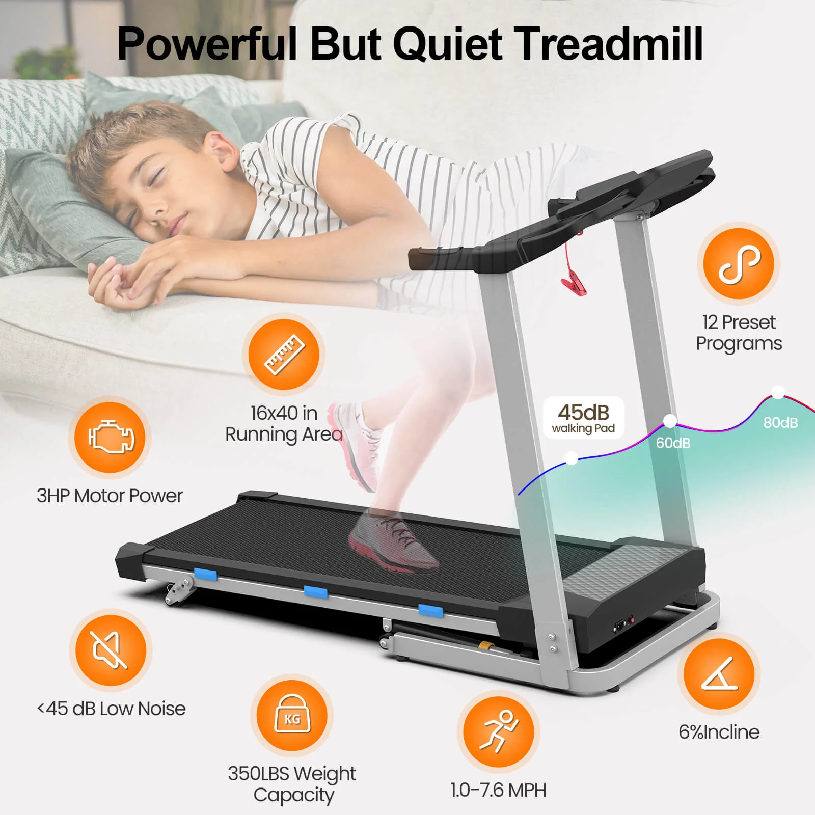 TM015-Foldable Incline Treadmill With Side Rails 350 lbs Capacity - Image 18
