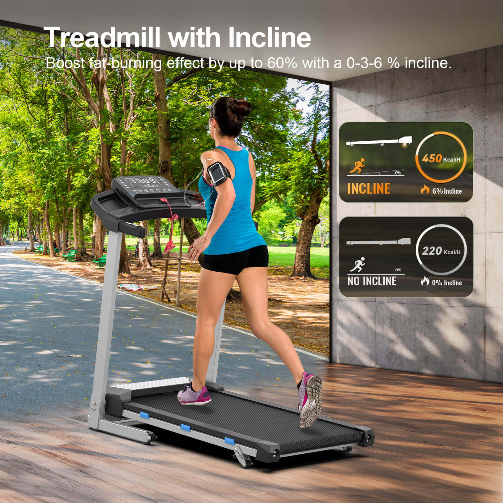 TM015-Foldable Incline Treadmill With Side Rails 350 lbs Capacity - Image 20