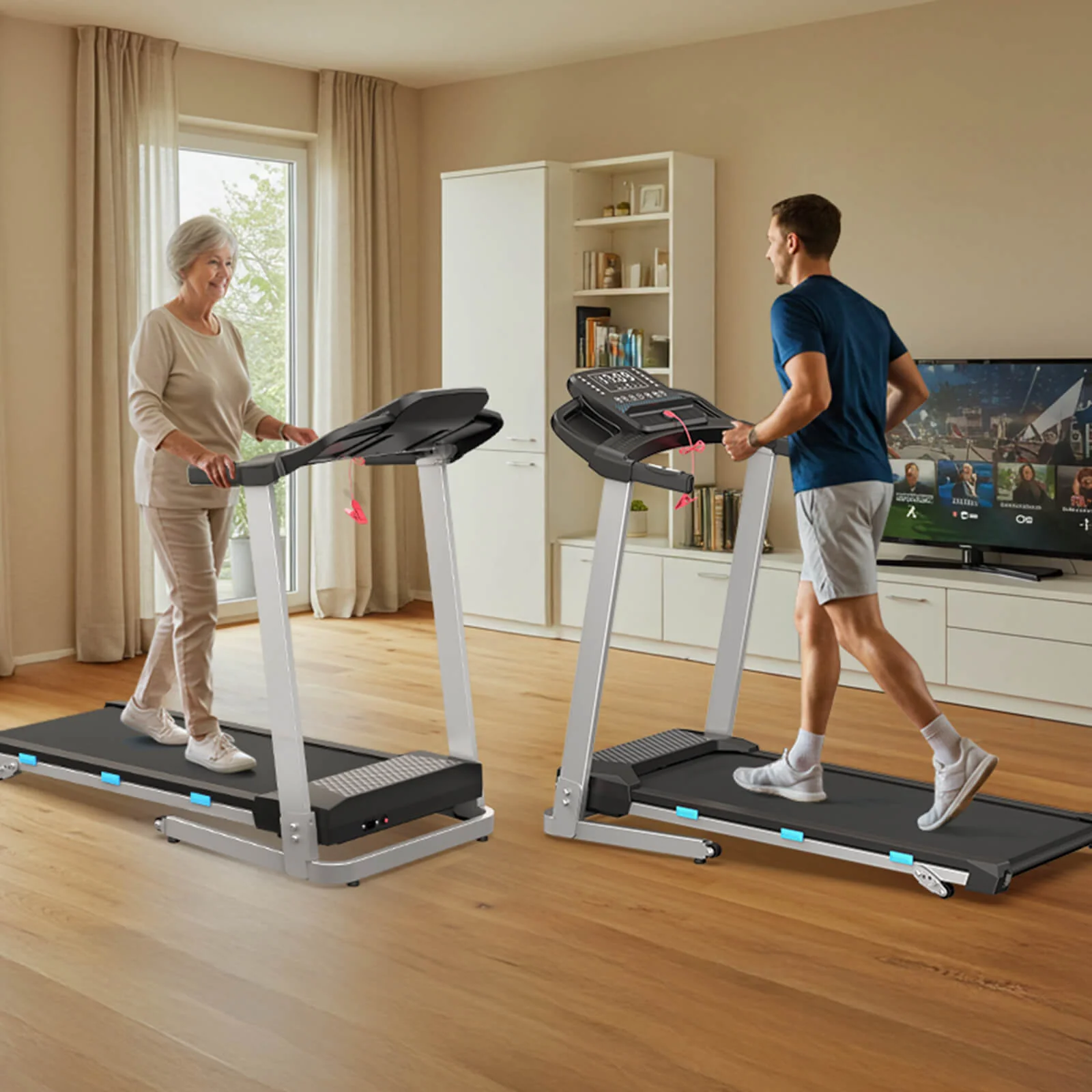 TM015-Foldable Incline Treadmill With Side Rails 350 lbs Capacity - Image 22