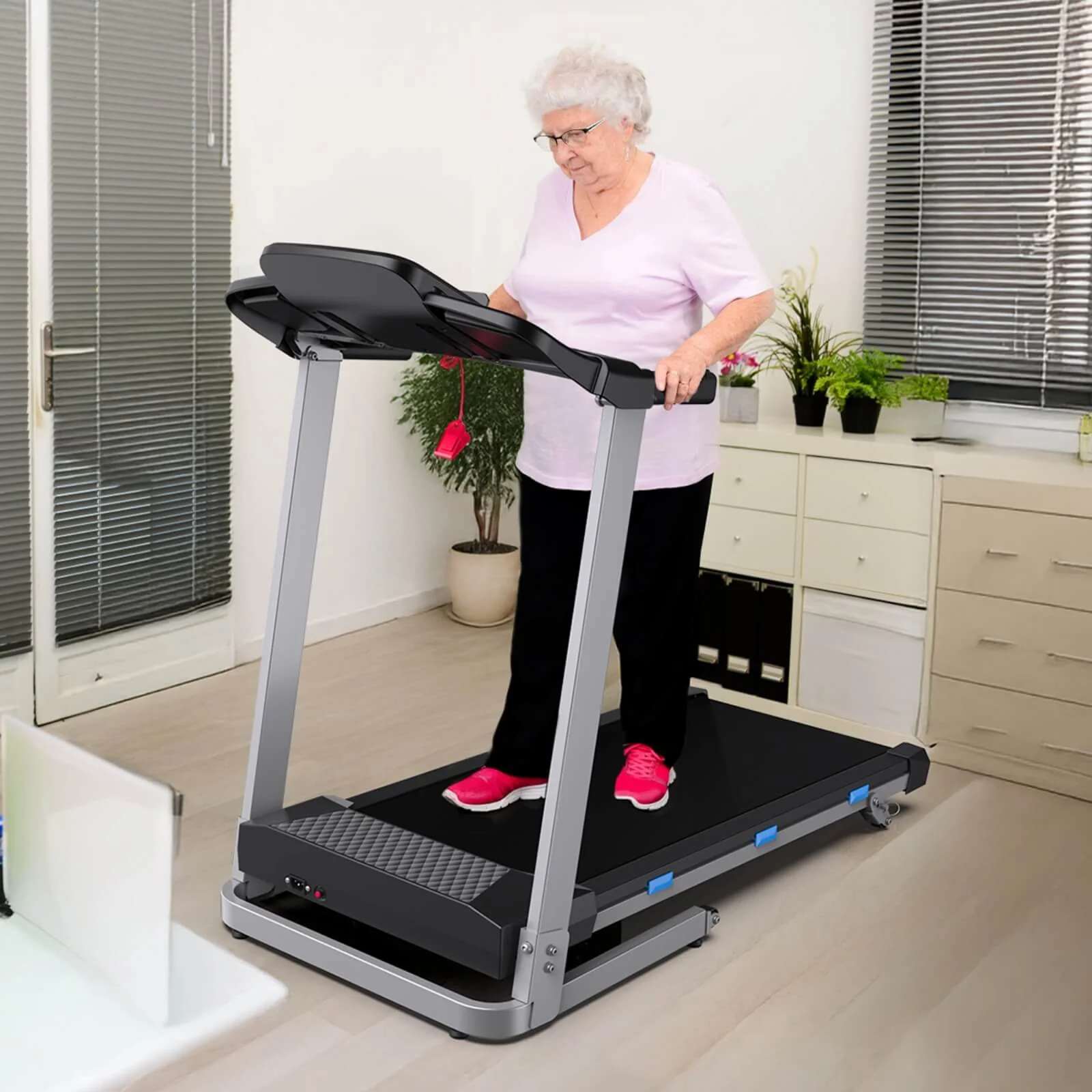 TM015-Foldable Incline Treadmill With Side Rails 350 lbs Capacity - Image 23