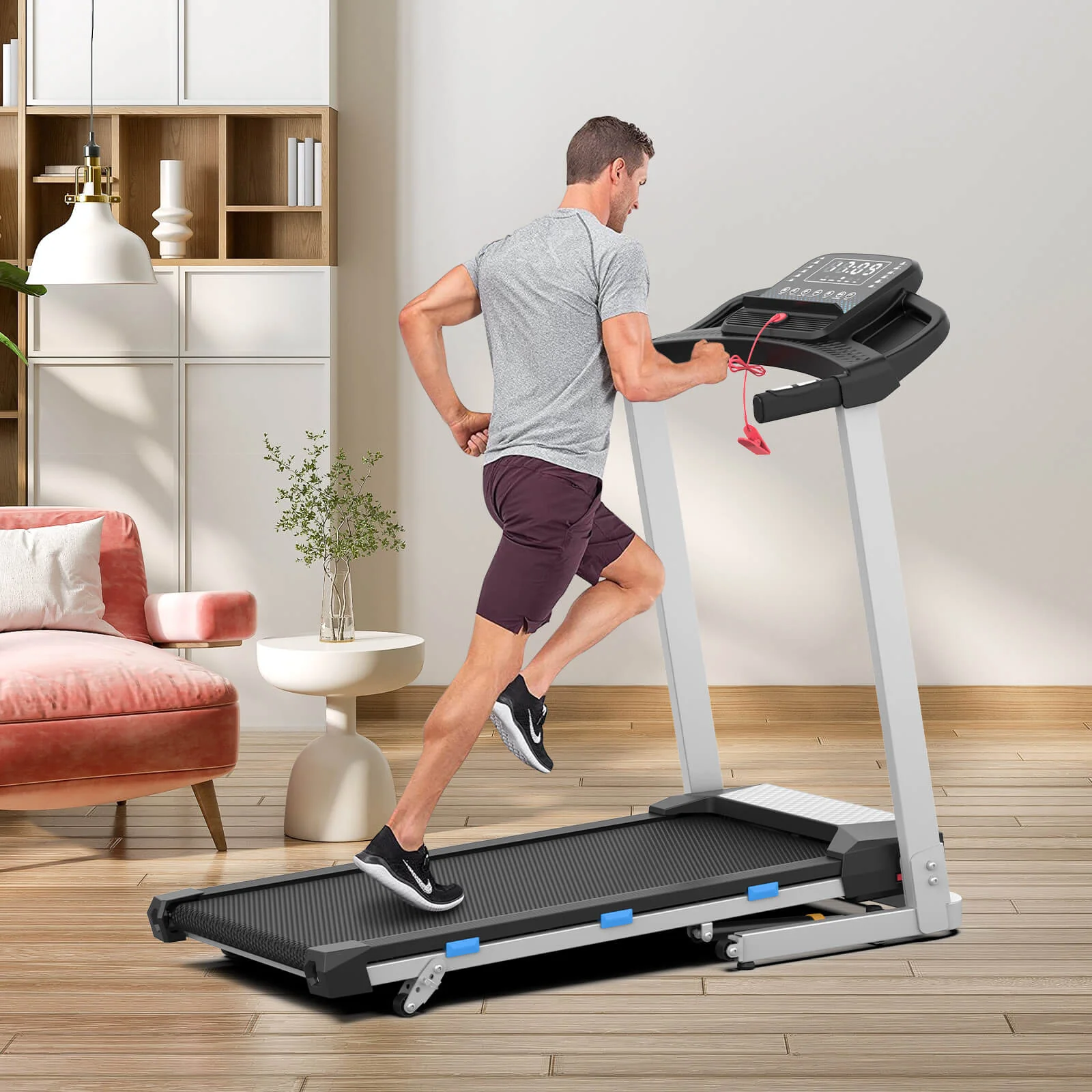 TM015-Foldable Incline Treadmill With Side Rails 350 lbs Capacity - Image 24