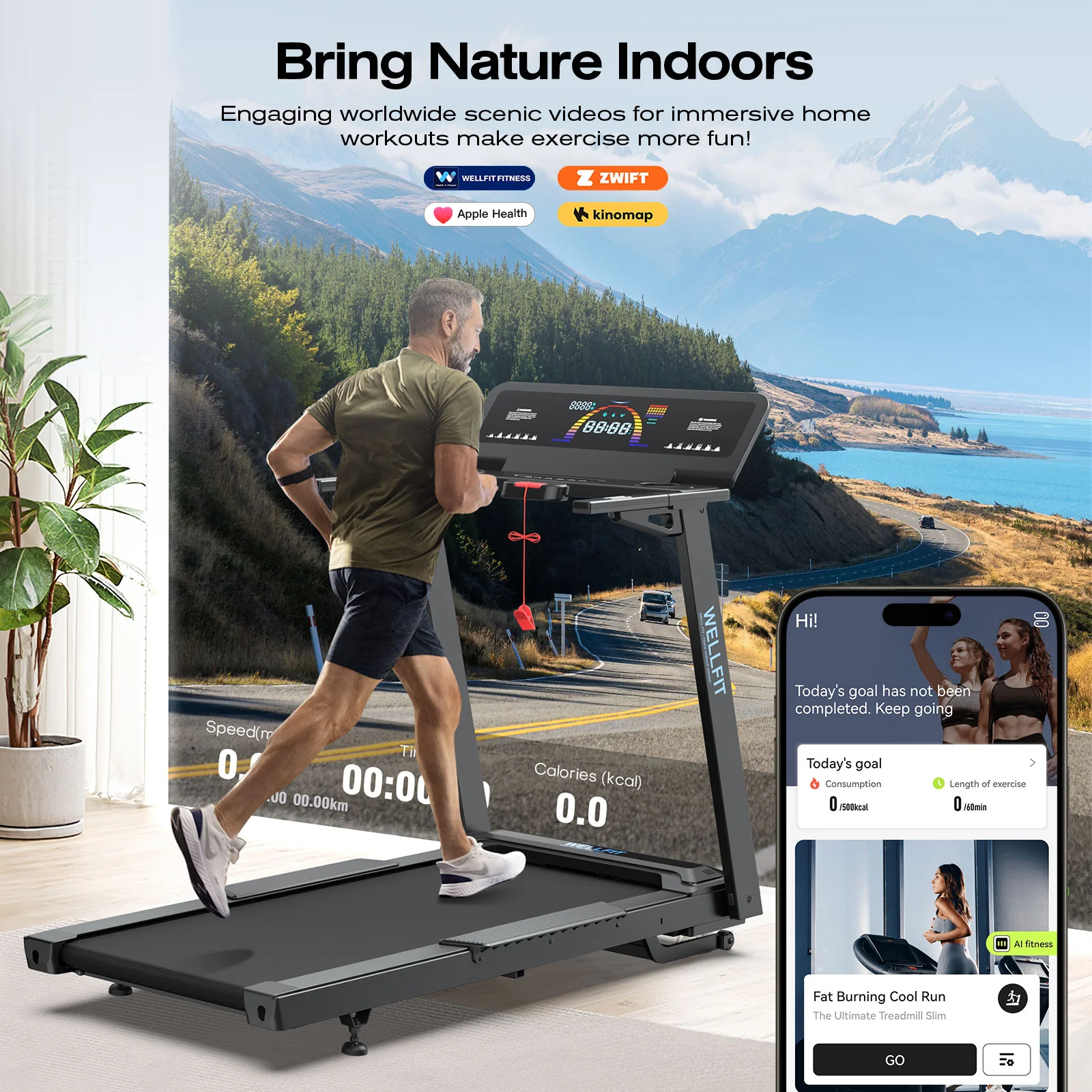 TM029 Treadmill-12 Auto Incline-500LBS-10mph-55Inch Long Running Area - Image 10