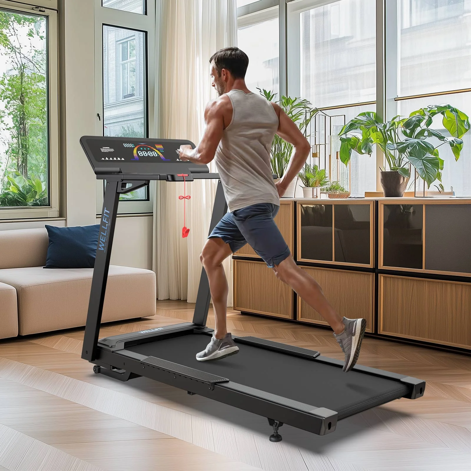 TM029 Treadmill-12 Auto Incline-500LBS-10mph-55Inch Long Running Area - Image 15