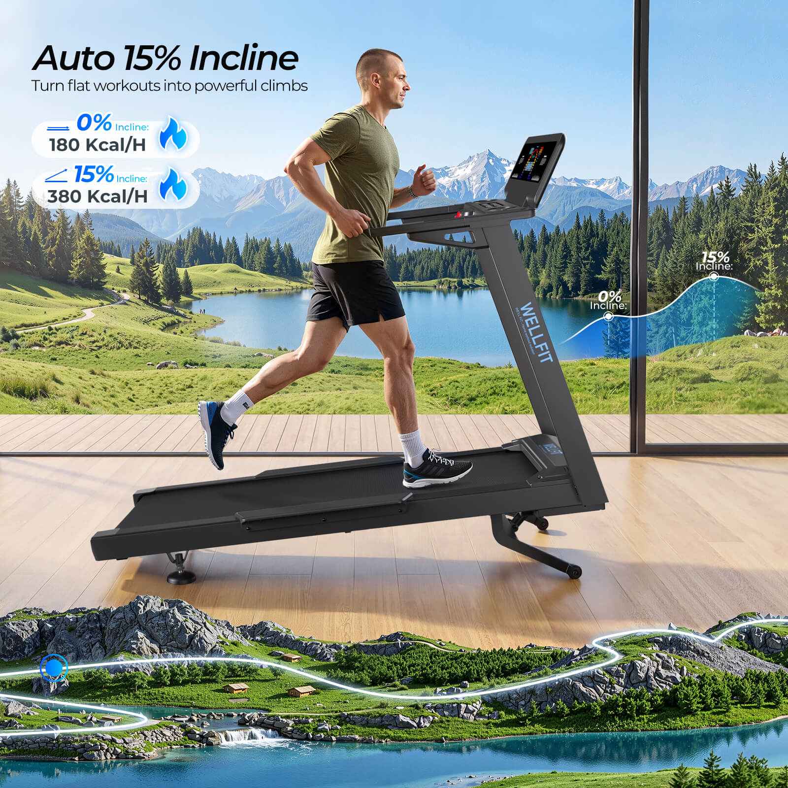 2026 TM029 Pro Heavy Duty Treadmill With 15% Auto Incline - Image 4