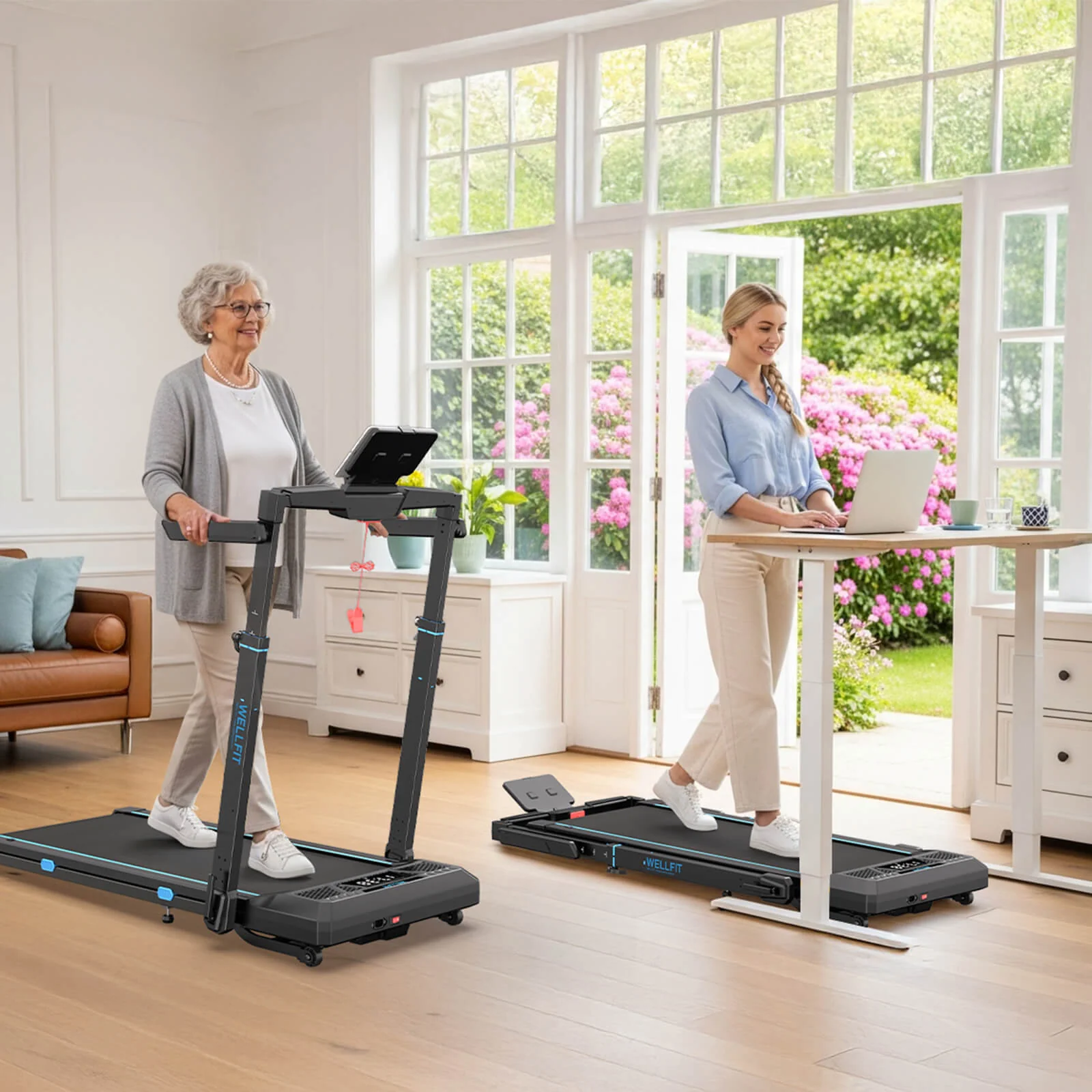 TM032 Height-Adjustable Treadmill with 10% Auto Incline 17*44 Inch Running Area - Image 18