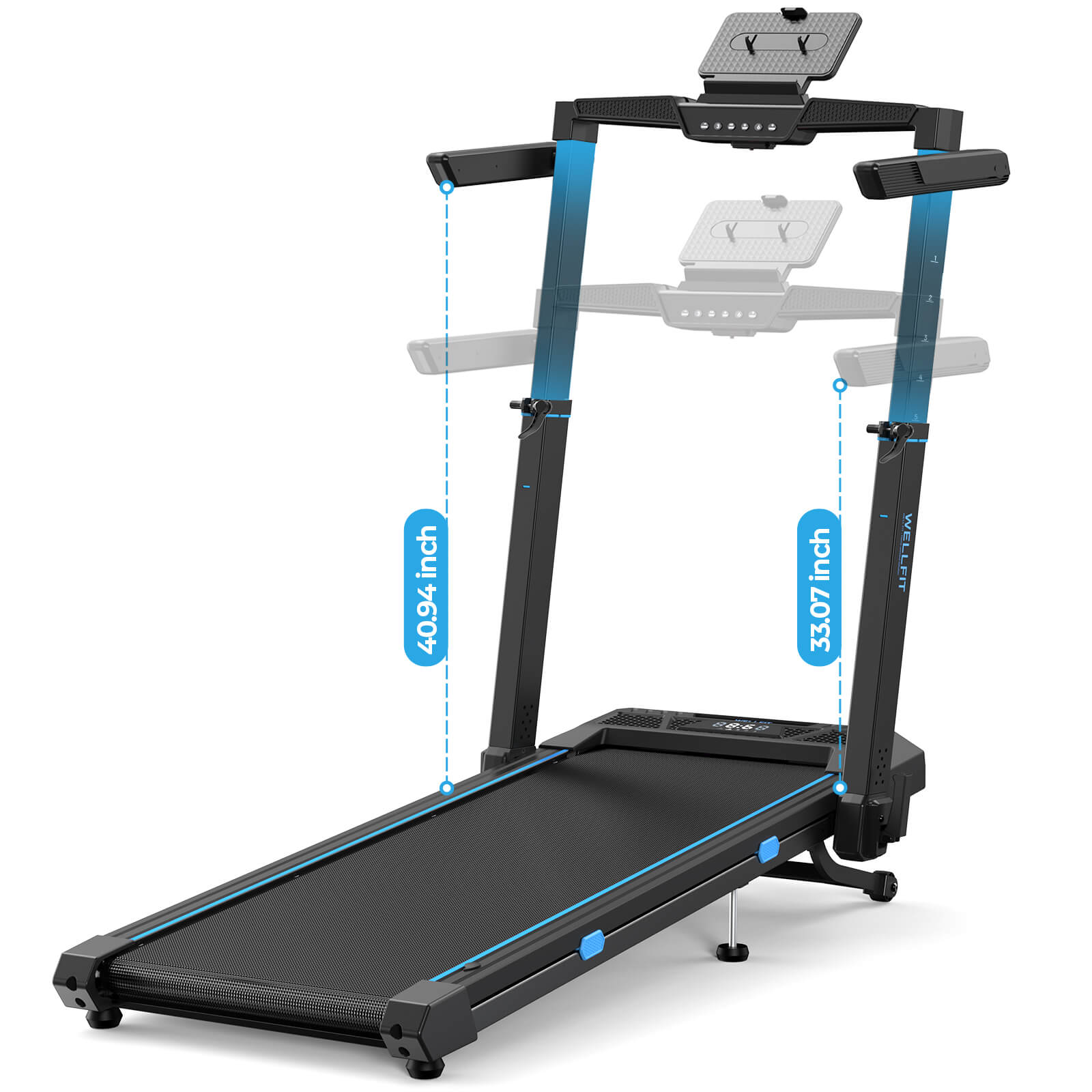 TM032 Height-Adjustable Treadmill with 10% Auto Incline 17*44 Inch Running Area - Image 23