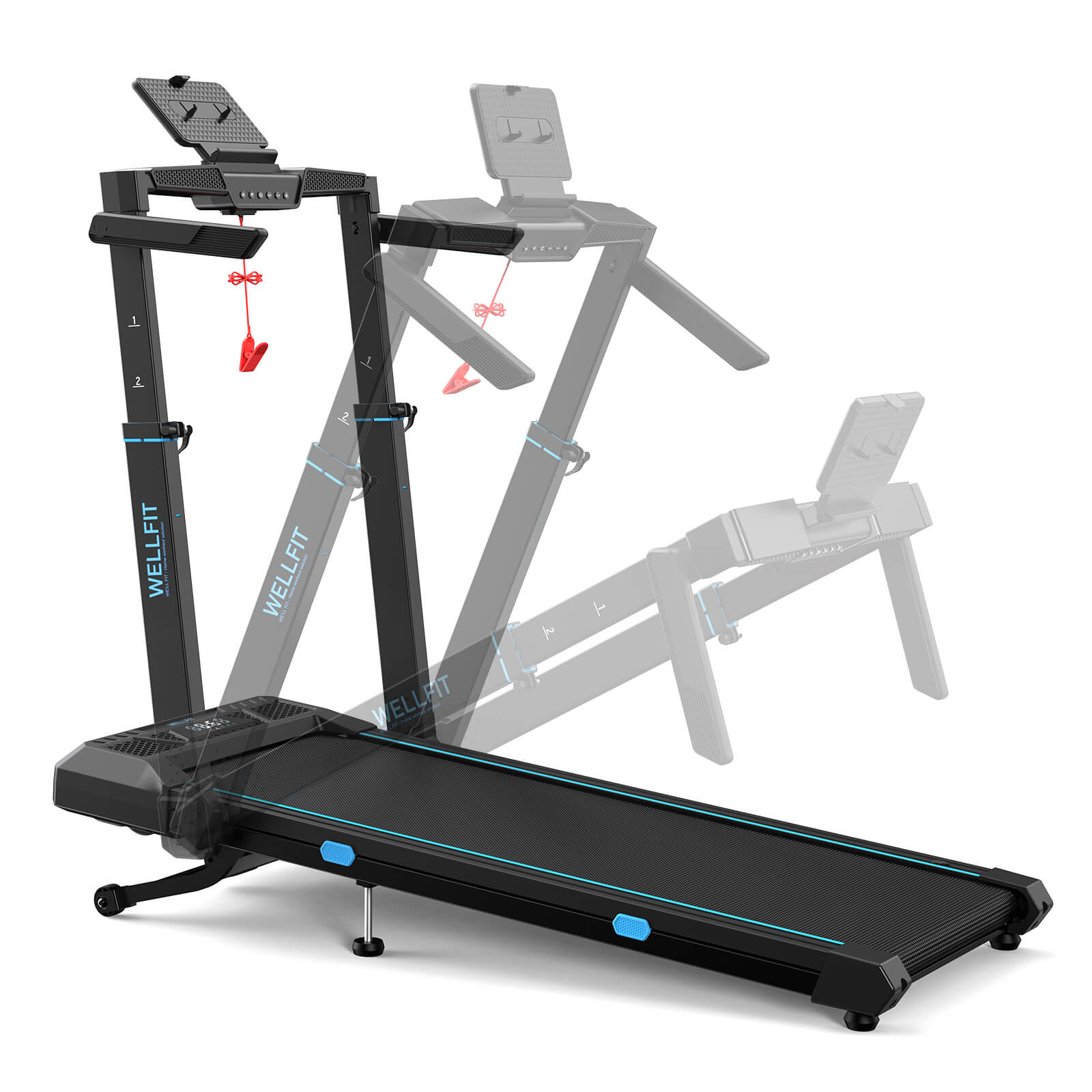 TM032 Height-Adjustable Treadmill with 10% Auto Incline 17*44 Inch Running Area - Image 24