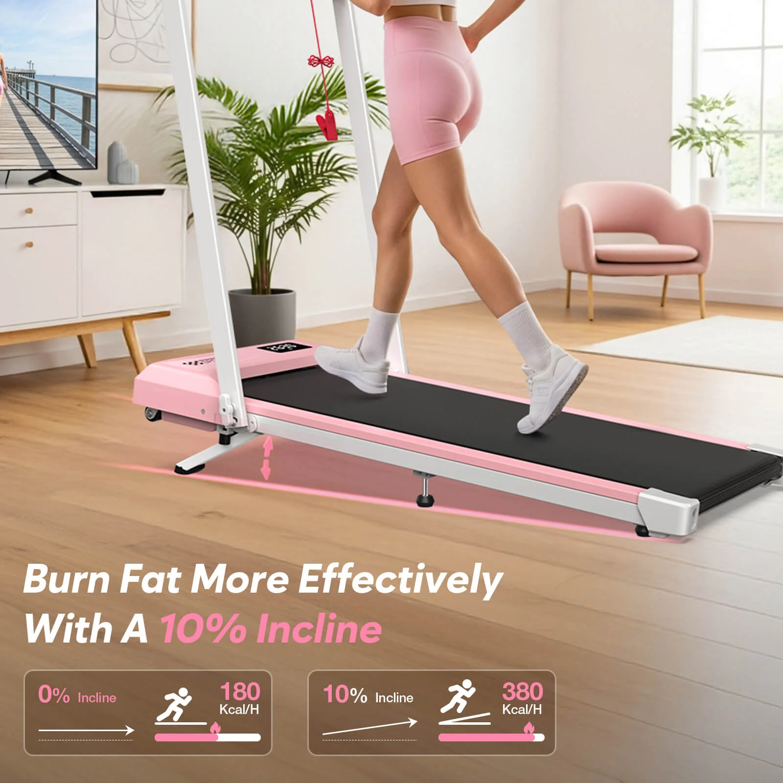 TM034 Folding Treadmill With 10% Incline - Image 10