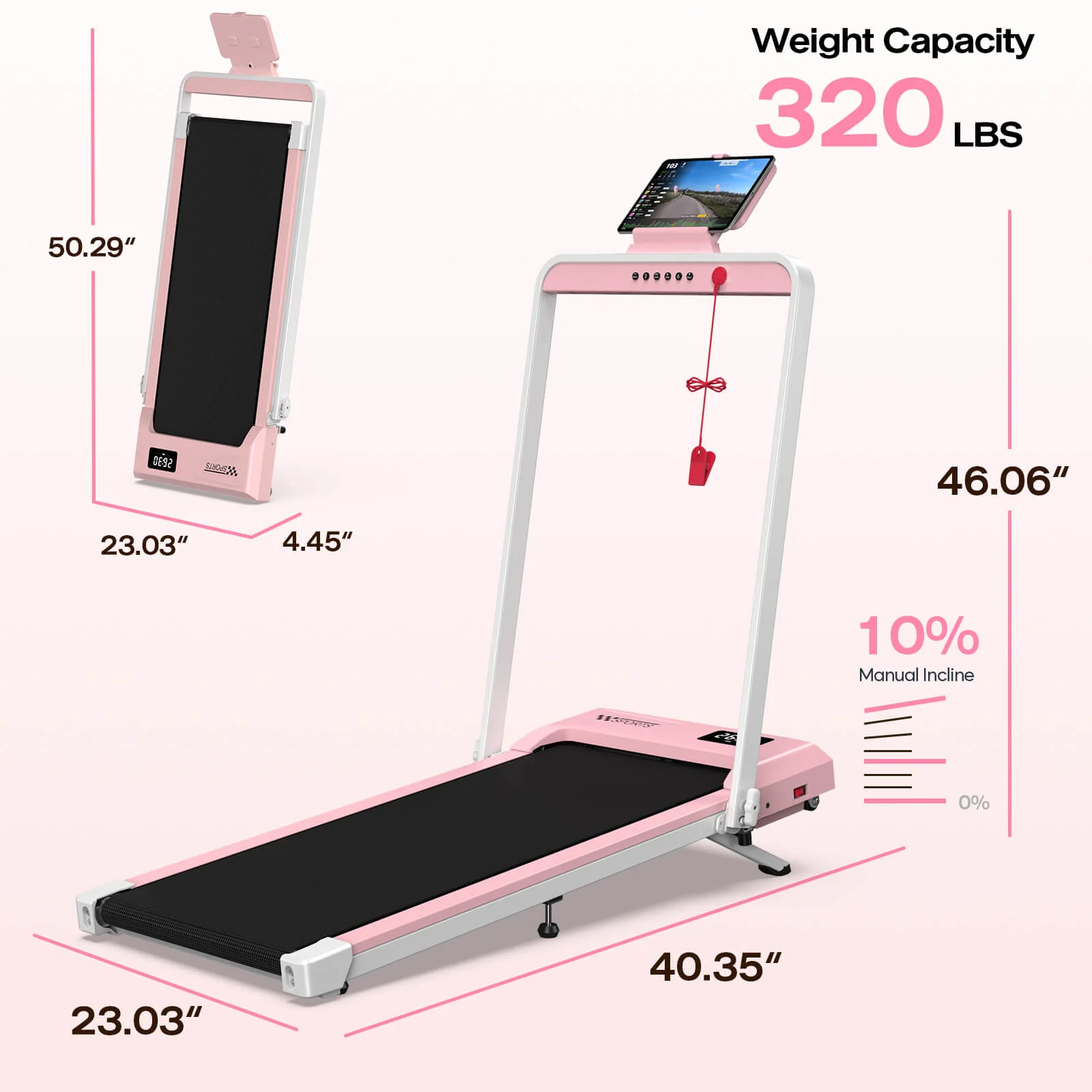 TM034 Folding Treadmill With 10% Incline - Image 19