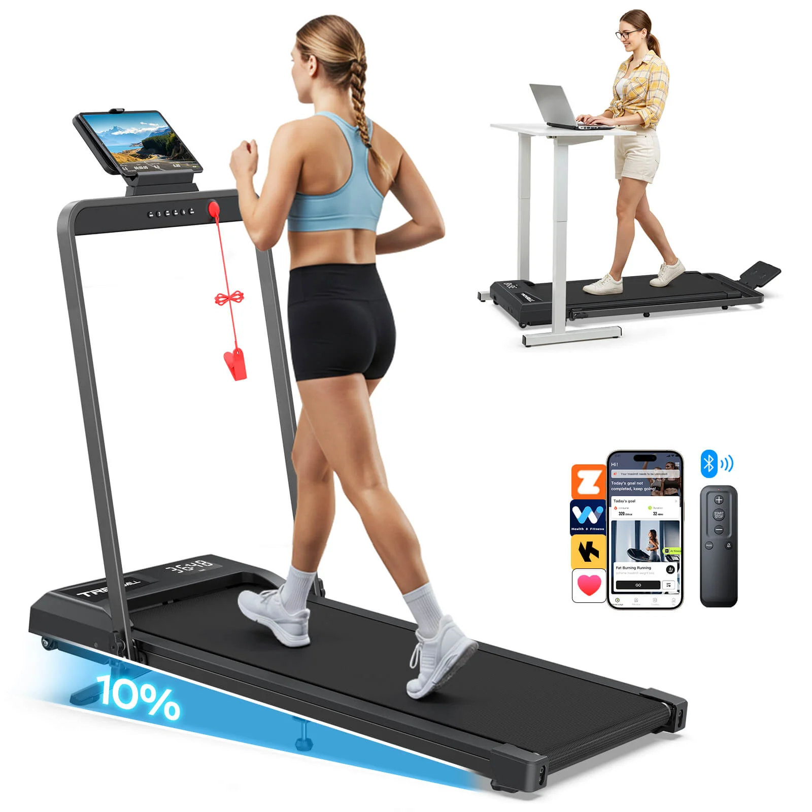 TM034 Folding Treadmill With 10% Incline - Image 23