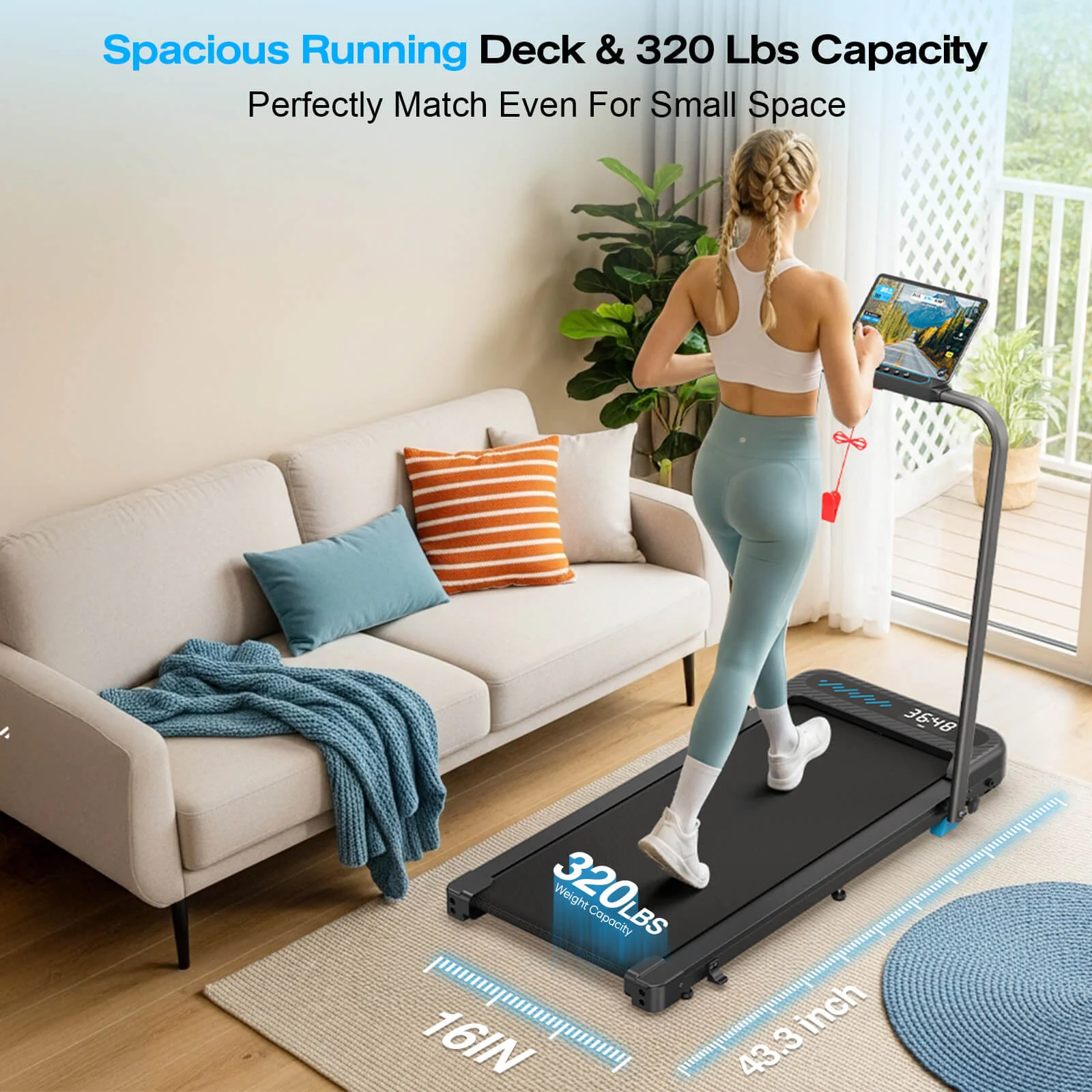 [Best Seller]TM037  Folding Treadmill With Incline 320LBS Capacity - Image 13