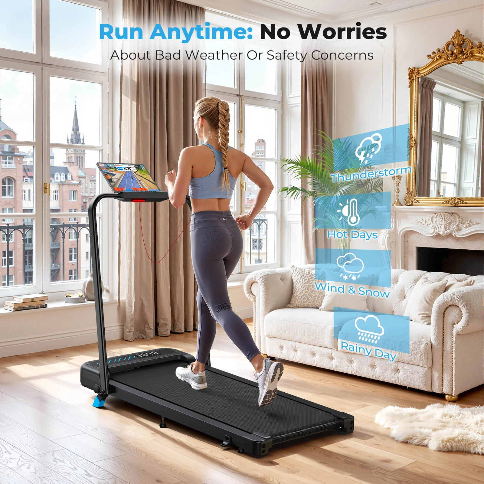 [Best Seller]TM037  Folding Treadmill With Incline 320LBS Capacity - Image 8