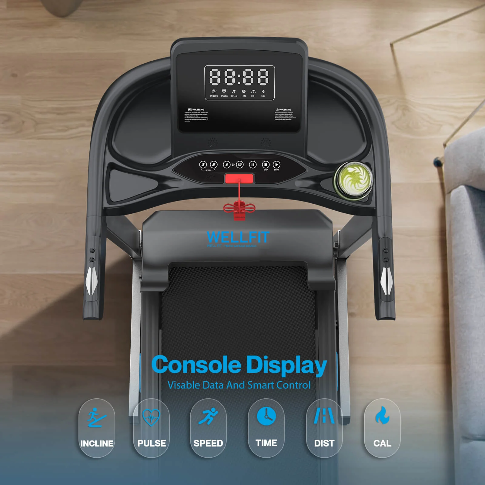 [2026]TM007 Foldable Auto 15% Incline Treadmill 400 LBS Capacity - Image 11