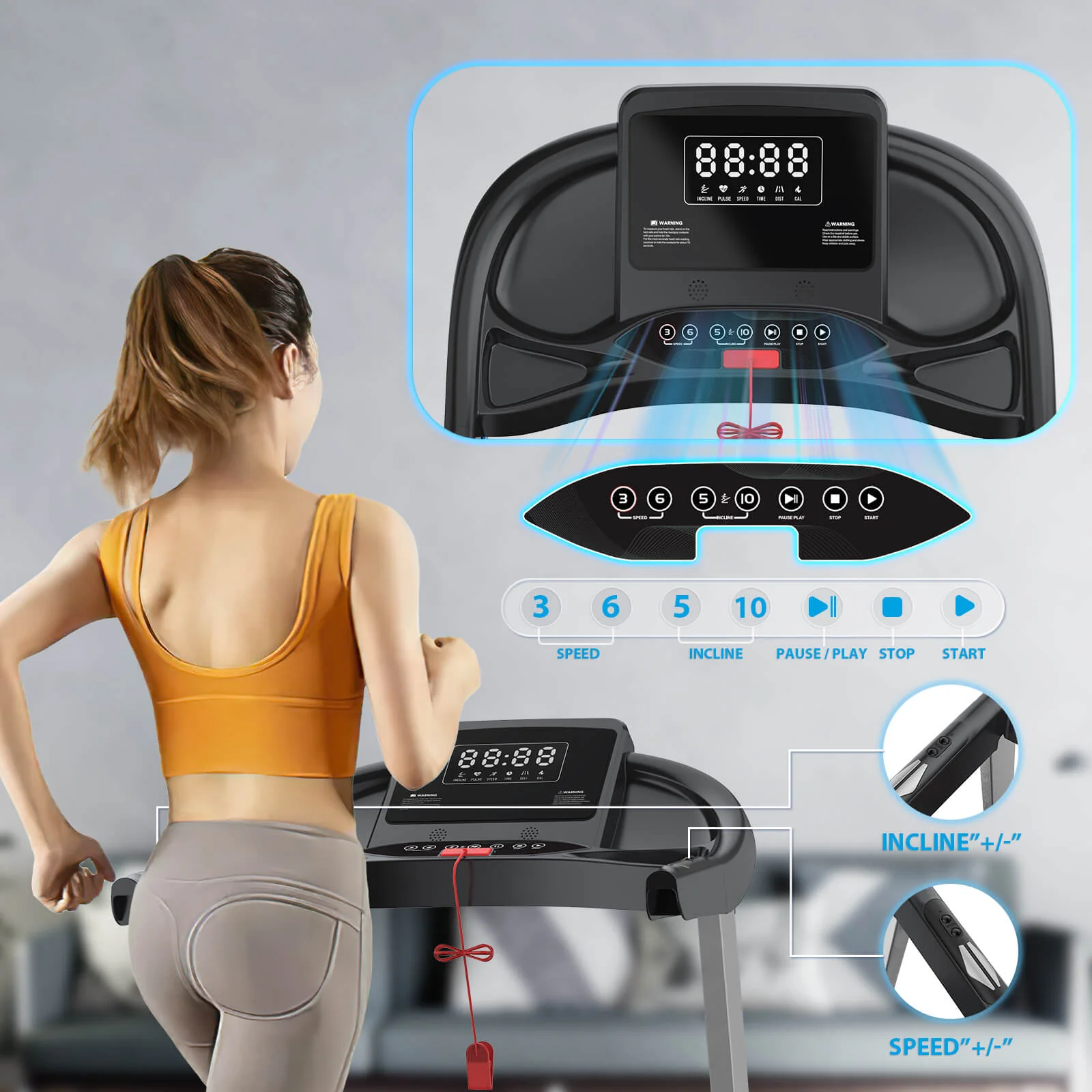 [2026]TM007 Foldable Auto 15% Incline Treadmill 400 LBS Capacity - Image 23