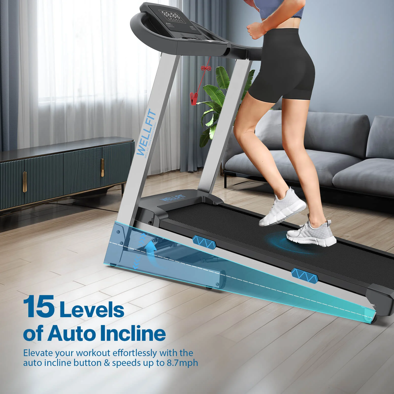 [2026]TM007 Foldable Auto 15% Incline Treadmill 400 LBS Capacity - Image 3