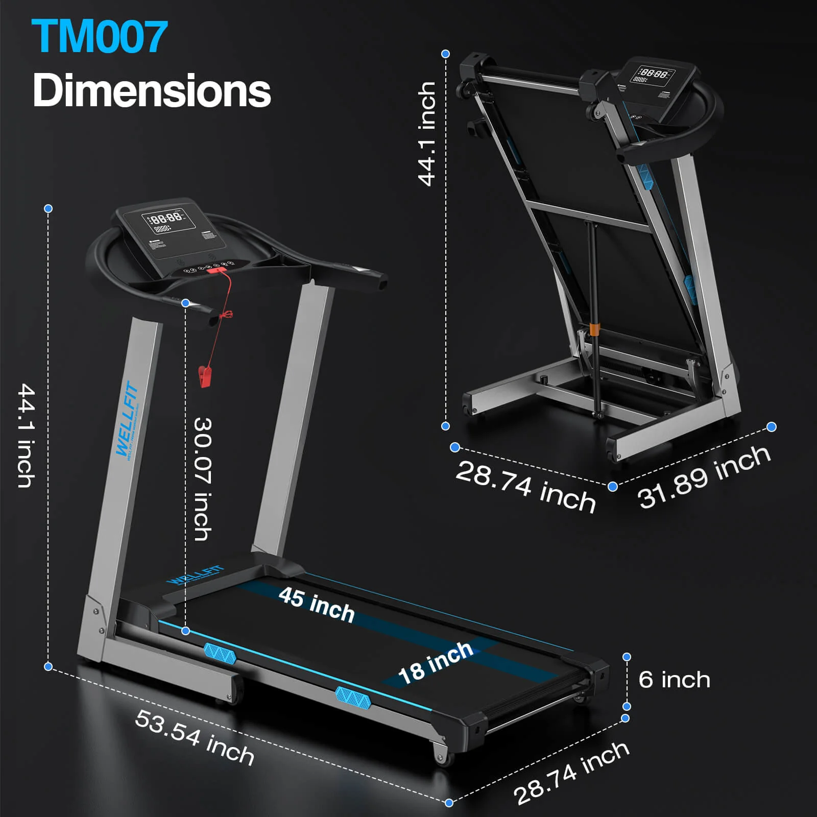 [2026]TM007 Foldable Auto 15% Incline Treadmill 400 LBS Capacity - Image 8