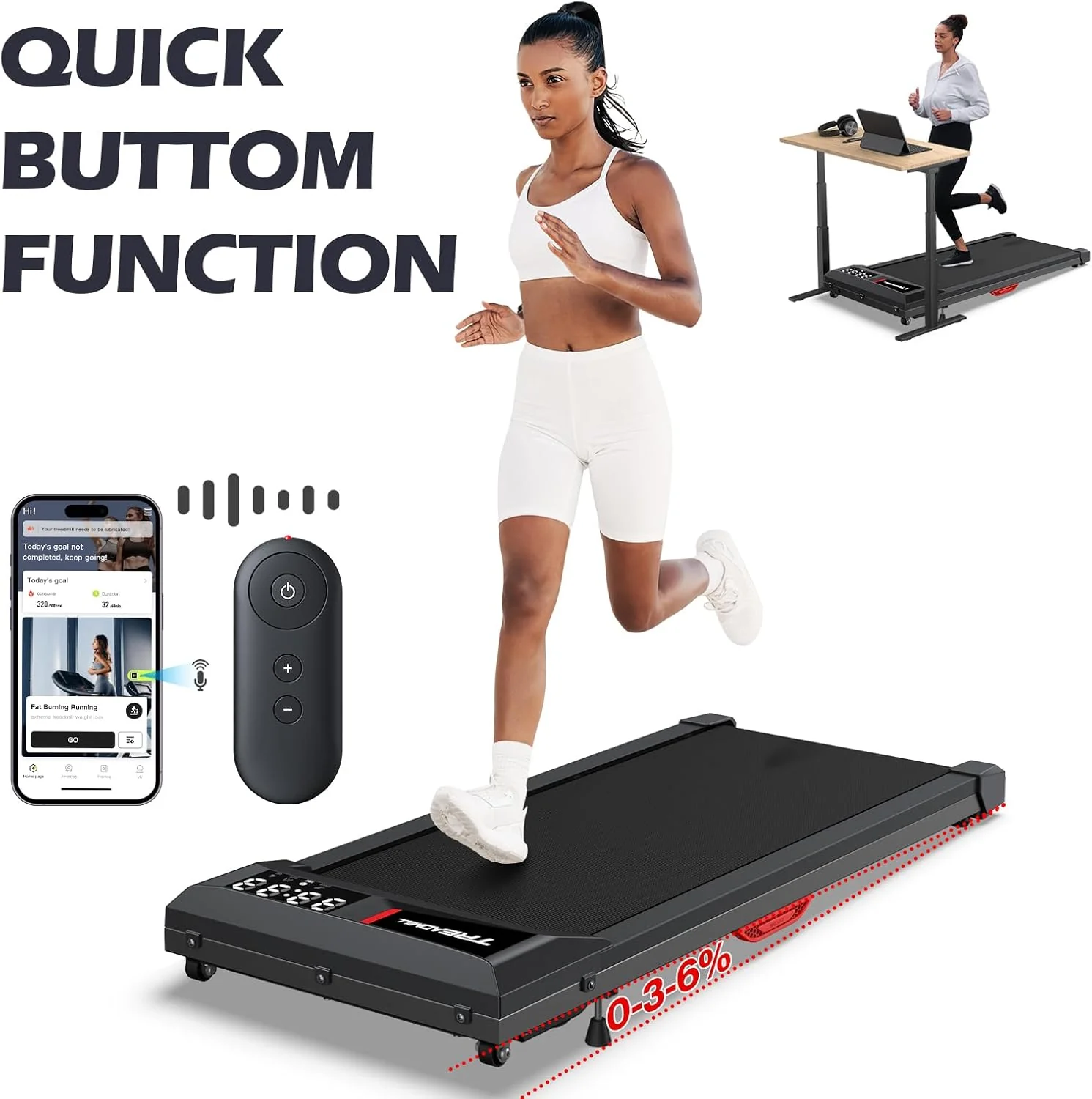 WELLFIT Walking Pad Treadmill Remote Control - Image 3